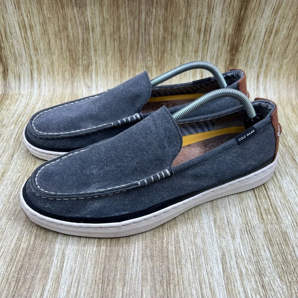 Cole Haan Cloudfeel Weekender Loafer Men's Size 10 Gray Canvas Shoes C32223‎